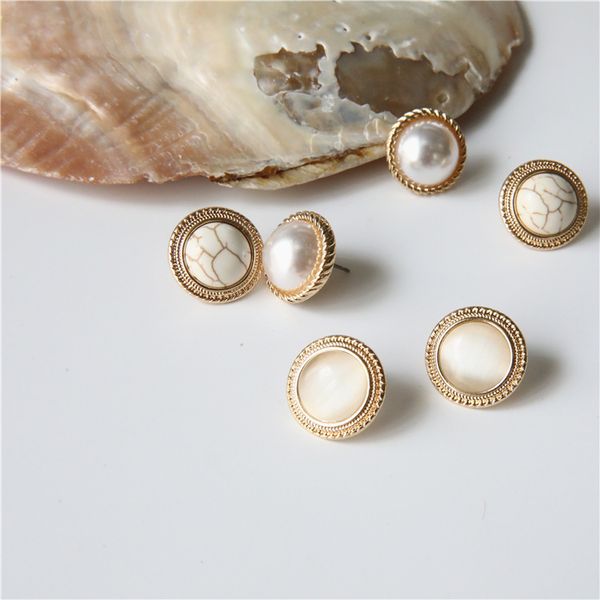 mengjiqiao 2019 japan new vintage round marble opal stone big stud earrings for women fashion temperament simulated pearl brinco, Golden;silver
mengjiqiao 2019 japan new vintage round marble opal stone big stud earrings for women fashion temperament simulated pearl brinco, Golden;silver