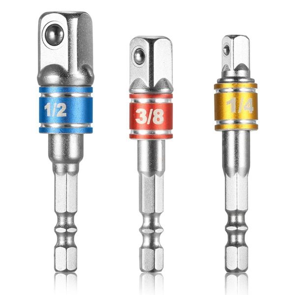 3pcs socket adapter impact set hex shank to 1/4 3/8 1/2 inch colorful extension converter impact drill bits driver power hand to 
3pcs socket adapter impact set hex shank to 1/4 3/8 1/2 inch colorful extension converter impact drill bits driver power hand to