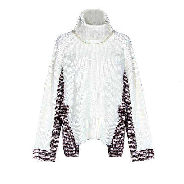 2019 autumn and winter new productsfashion high collar loose lazy style stitching irregular sweater women l825, White;black
2019 autumn and winter new productsfashion high collar loose lazy style stitching irregular sweater women l825, White;black