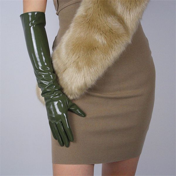 patent leather long gloves 50cm long style emulation leather pu bright leather dark green army green female wpu64, Blue;gray
patent leather long gloves 50cm long style emulation leather pu bright leather dark green army green female wpu64, Blue;gray
