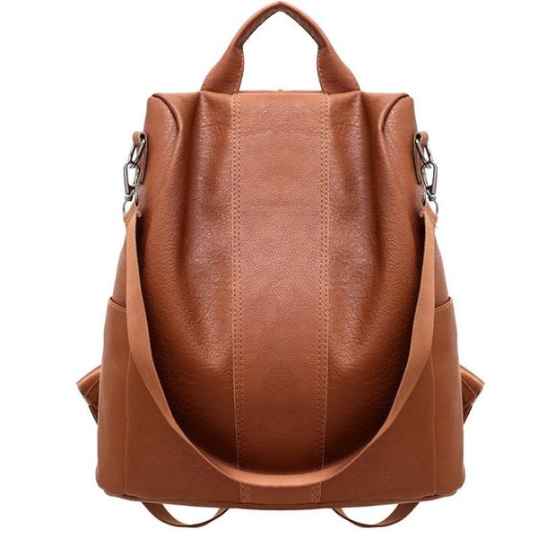 women's soft leather backpack large capacity simple personality casual wild anti-theft bag korean backpack female 2020 new
women's soft leather backpack large capacity simple personality casual wild anti-theft bag korean backpack female 2020 new