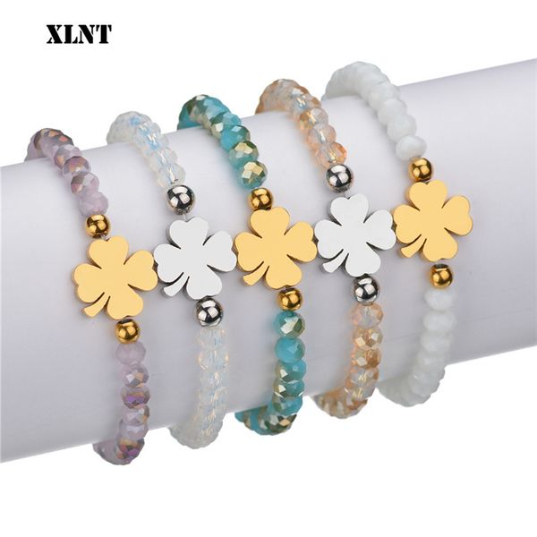 xlnt stainless steel multi beads crystal bracelet four clover charms bracelet women 2019 steel jewelry, Golden;silver
xlnt stainless steel multi beads crystal bracelet four clover charms bracelet women 2019 steel jewelry, Golden;silver