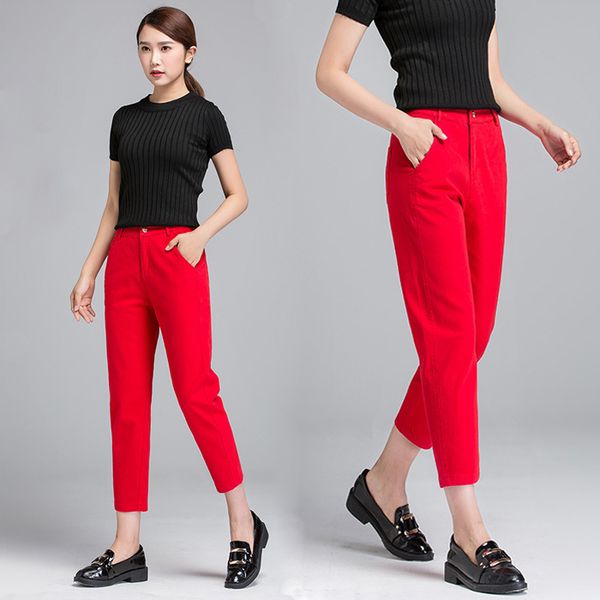 high waisted jeans red ripped jeans for women elastic force distressed harem pants casual loose cotton pants trousers, Blue
high waisted jeans red ripped jeans for women elastic force distressed harem pants casual loose cotton pants trousers, Blue