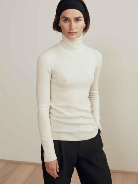 nordic niche wool bottoming shirt black and white camel high collar sweater slim stretch women sweater, White;black
nordic niche wool bottoming shirt black and white camel high collar sweater slim stretch women sweater, White;black