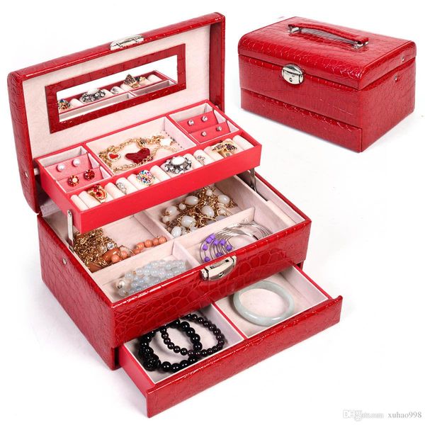 jewelry box хранения организатор корпусное кольцо серьги ожерелье зеркало pu кожаный красный
jewelry box хранения организатор корпусное кольцо серьги ожерелье зеркало pu кожаный красный