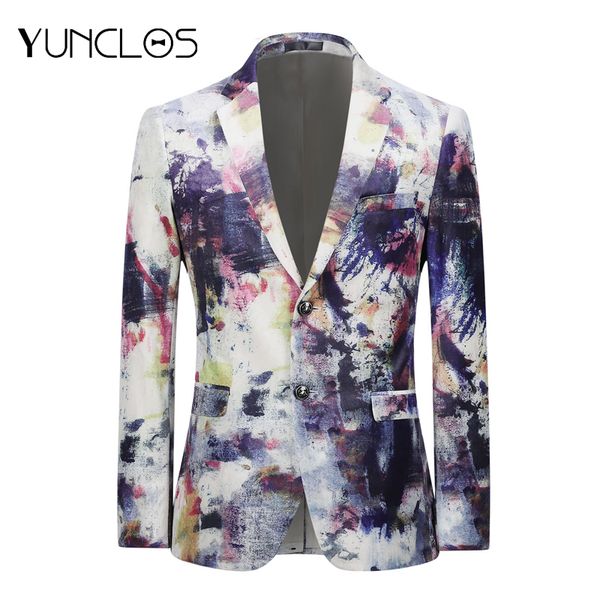 yunclos men's printed flower blazer slim fit male wedding party suit performance jacket sing stage masculine blazer, White;black
yunclos men's printed flower blazer slim fit male wedding party suit performance jacket sing stage masculine blazer, White;black