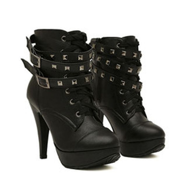 2019 spring fashion women black high heel ankle boots buckle gothic punk motorcycle combat boots platform shoes
2019 spring fashion women black high heel ankle boots buckle gothic punk motorcycle combat boots platform shoes