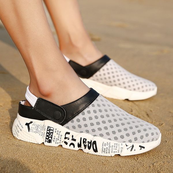 muqgew men's sandals summer mesh men breathable thick soles slip on solid leisure casual beach shoes sandals chaussure homme, Black
muqgew men's sandals summer mesh men breathable thick soles slip on solid leisure casual beach shoes sandals chaussure homme, Black