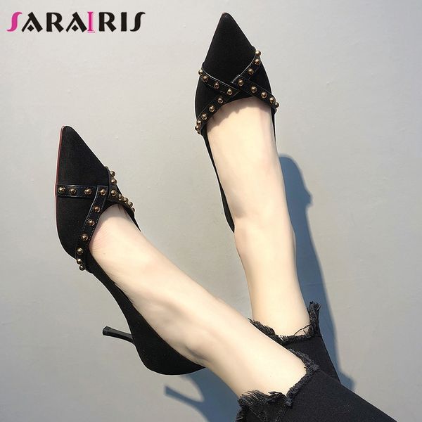 sarairis brand new female fashion rivet pointed toe pumps 2020 party ol pumps women thin high heels shoes woman, Black
sarairis brand new female fashion rivet pointed toe pumps 2020 party ol pumps women thin high heels shoes woman, Black