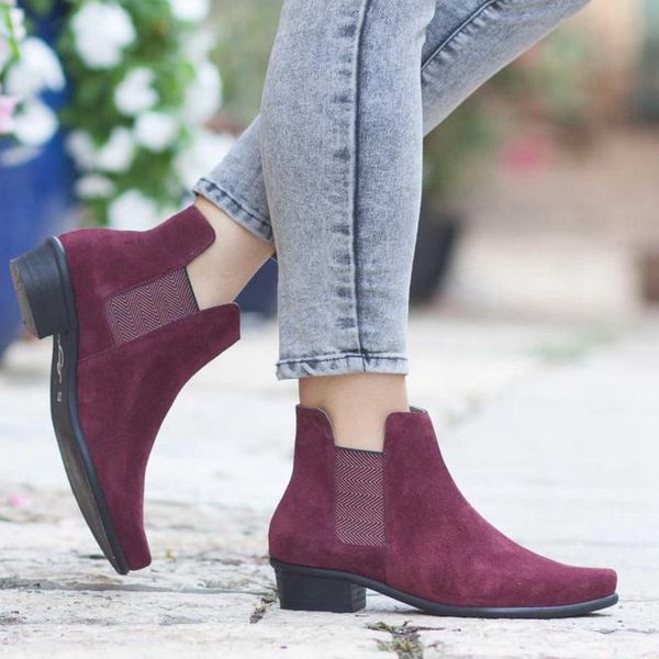 wenyujh women stripe boots chunky heel ankle shoes bota feminina solid color low heel pu leather women slip-on ankle short boots, Black
wenyujh women stripe boots chunky heel ankle shoes bota feminina solid color low heel pu leather women slip-on ankle short boots, Black