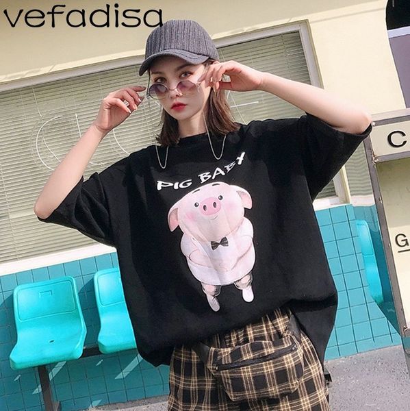 vefadisa cartoon pig t-shirt women letter printing t-shirt black cotton o-neck short sleeve zld770, White
vefadisa cartoon pig t-shirt women letter printing t-shirt black cotton o-neck short sleeve zld770, White