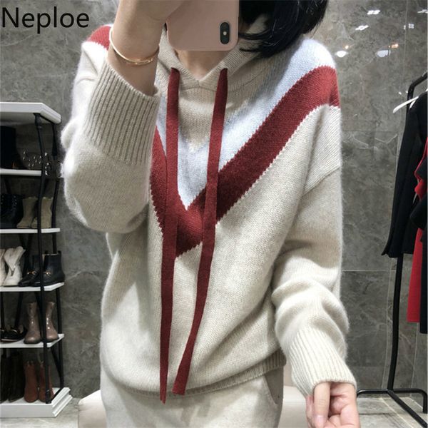 neoploe new fashion hooded patchwork loose sweaters women casual plus size lace up pullovers simple autumn student 45828, White;black
neoploe new fashion hooded patchwork loose sweaters women casual plus size lace up pullovers simple autumn student 45828, White;black