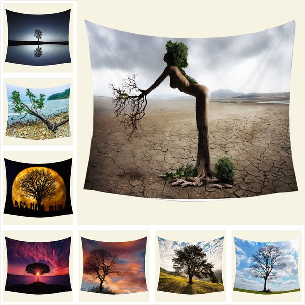 

Natural Scenery Tree Pattern Art Tapestry Large Wall Hanging Yoga Mat Blanket Beach Mat Bedspread Tablecloth Home Decoration