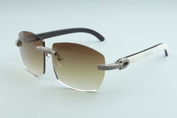 2020 large white diamond sunglasses micro-pave glasses,58-18-140mm frameless and legs black hybrid buffalo horn temple t4189706-5 luxur urov, White;black
2020 large white diamond sunglasses micro-pave glasses,58-18-140mm frameless and legs black hybrid buffalo horn temple t4189706-5 luxur urov, White;black