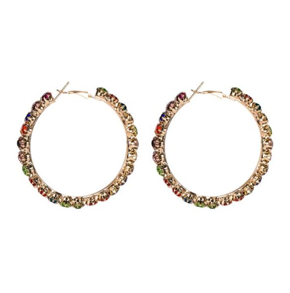 acrylic multi-color drill large circle earrings outer ring with diamond earrings for women's retro fashion earrings, Golden
acrylic multi-color drill large circle earrings outer ring with diamond earrings for women's retro fashion earrings, Golden