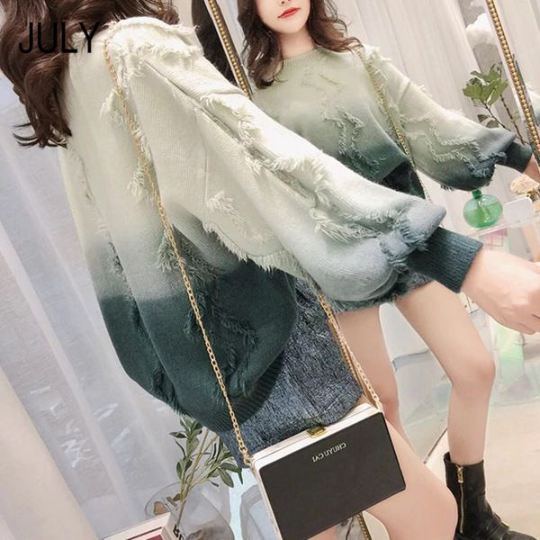 july 2019 autumn and winter new fashion sweet women loose casual gradient tassel pullover sweater, White;black
july 2019 autumn and winter new fashion sweet women loose casual gradient tassel pullover sweater, White;black