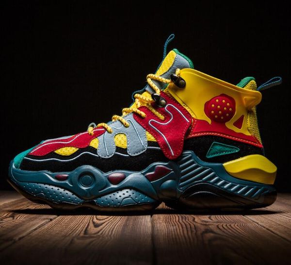 2019 new men's shoes color matching sports shoes men's high casual shoes, Black
2019 new men's shoes color matching sports shoes men's high casual shoes, Black