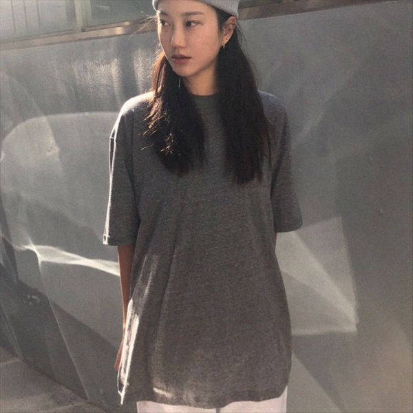 ins cold wind gray gray simple solid color loose all-match comfortable round collar short sleeve t-shirt female, White
ins cold wind gray gray simple solid color loose all-match comfortable round collar short sleeve t-shirt female, White