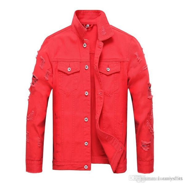 denim jackets autumn solid color street style lapel collar long sleeved slim jacket mens streetwear designer mens hole, Black;brown
denim jackets autumn solid color street style lapel collar long sleeved slim jacket mens streetwear designer mens hole, Black;brown