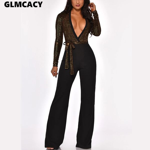 women spring jumpsuits sequined sashes v-neck full sleeve outfits overalls club night party one piece jumpsuits, Black;white
women spring jumpsuits sequined sashes v-neck full sleeve outfits overalls club night party one piece jumpsuits, Black;white