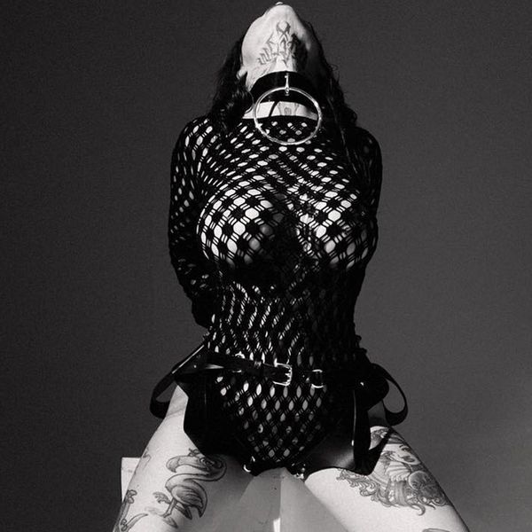 new arrival 2019 long sleeve mesh bodysuit pole dance body femme club wear one piece black hollow out bodysuit open crotch, Black;white
new arrival 2019 long sleeve mesh bodysuit pole dance body femme club wear one piece black hollow out bodysuit open crotch, Black;white