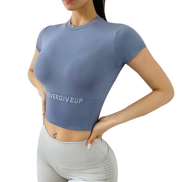 yoga outfits women fitness short sleeve crop workout gym clothes sportswear running t-shirts with letters seamless shirt, White;red
yoga outfits women fitness short sleeve crop workout gym clothes sportswear running t-shirts with letters seamless shirt, White;red