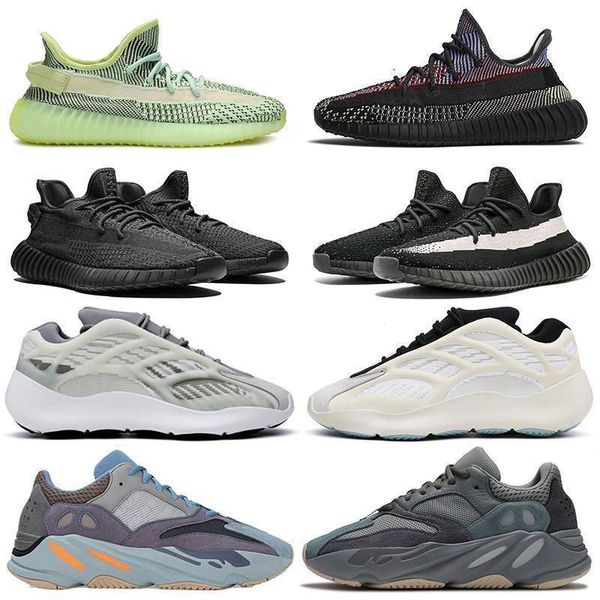 designer luxury kanye 380 v3 azael 700 carbon blue men women kanye west running shoes trainer black angle sneak9702#