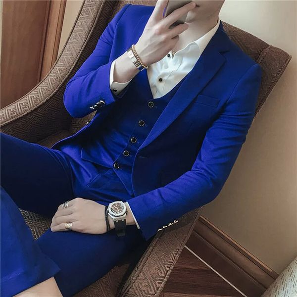 slim fit groom royal blue tuxedos men suits for wedding notched lapel man blazers 3piece coat terno masculino evening party costume homme, Black;gray
slim fit groom royal blue tuxedos men suits for wedding notched lapel man blazers 3piece coat terno masculino evening party costume homme, Black;gray