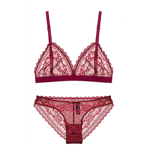 french-triangle cup ultra-thin non-steel ring underwear hollow out lace breathable bra set, Red;black
french-triangle cup ultra-thin non-steel ring underwear hollow out lace breathable bra set, Red;black