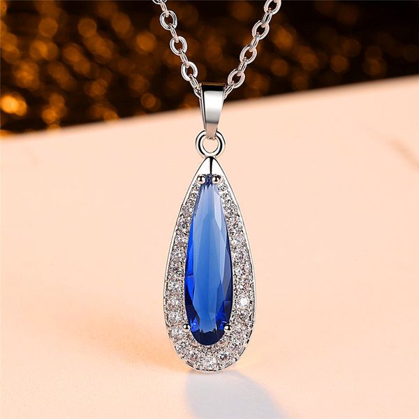 fashion female water drop pendant necklace classic silver color love wedding necklace charm red blue stone necklaces for women
fashion female water drop pendant necklace classic silver color love wedding necklace charm red blue stone necklaces for women
