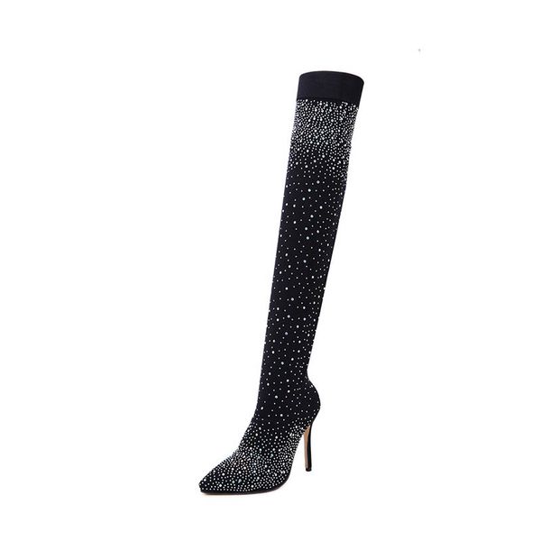 women high boots over the knee casvan shoes high heels pointed toe winter shoes glitter casual zipper zapatos de mujer s99, Black
women high boots over the knee casvan shoes high heels pointed toe winter shoes glitter casual zipper zapatos de mujer s99, Black