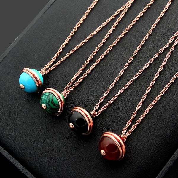 2020 designer european and american wind p letter can turn ball necklace ladies black red agate turquoise necklace, Silver
2020 designer european and american wind p letter can turn ball necklace ladies black red agate turquoise necklace, Silver
