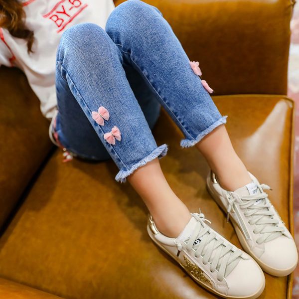 2019 autumn fashion girls kids jeans clothes cotton bow denim stretch waist slim skinny pants, Blue
2019 autumn fashion girls kids jeans clothes cotton bow denim stretch waist slim skinny pants, Blue