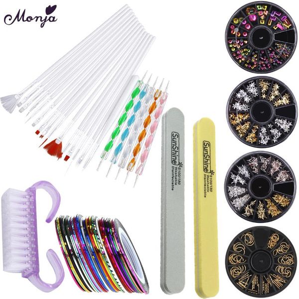 monja nail art kit nail painting rhinestones dotting picking pen cleaning brush file decoration wheel manicure tool set
monja nail art kit nail painting rhinestones dotting picking pen cleaning brush file decoration wheel manicure tool set
