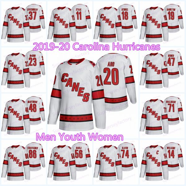2019-20 Carolina Hurricanes Road jersey 20 Sebastian Aho Andrei Svechnikov Petr Mrazek Ferland Teuvo Teravainen Dougie Hamilton Slavin
2019-20 Carolina Hurricanes Road jersey 20 Sebastian Aho Andrei Svechnikov Petr Mrazek Ferland Teuvo Teravainen Dougie Hamilton Slavin