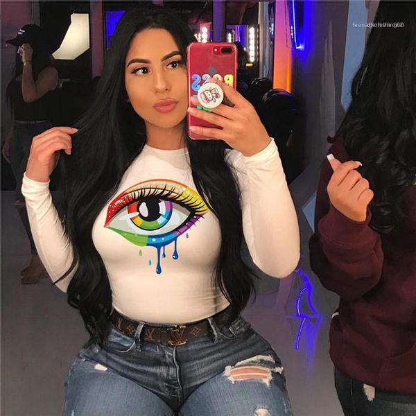 tshrits spring crew neck long sleeve tees females designer fashion casual womens colorful eye lips print, White
tshrits spring crew neck long sleeve tees females designer fashion casual womens colorful eye lips print, White