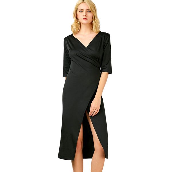 2019 new womens black dress v-nexk split bandage silm dress frail summer half sleeves casual dress female ropa mujer yy5376, Black;gray
2019 new womens black dress v-nexk split bandage silm dress frail summer half sleeves casual dress female ropa mujer yy5376, Black;gray