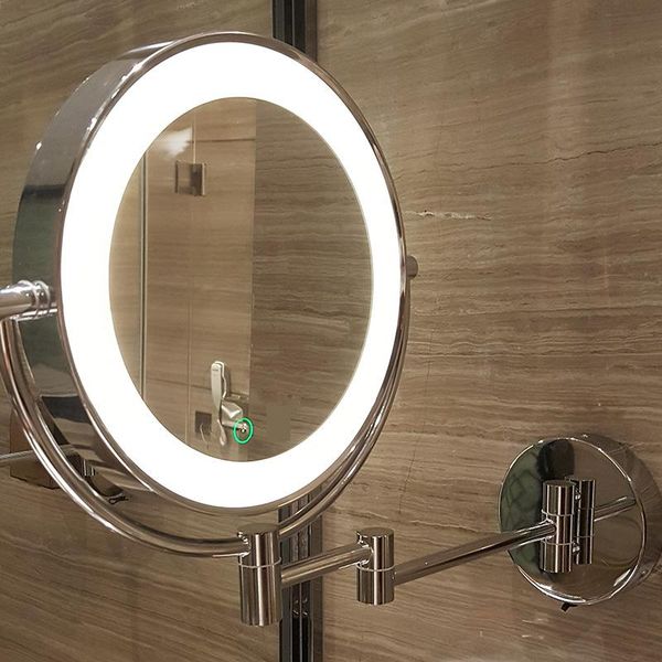 led wall mirror 8"round flexible metal mirror light double sided rotating 5x magnify makeup bathroom backlit espejo
led wall mirror 8"round flexible metal mirror light double sided rotating 5x magnify makeup bathroom backlit espejo