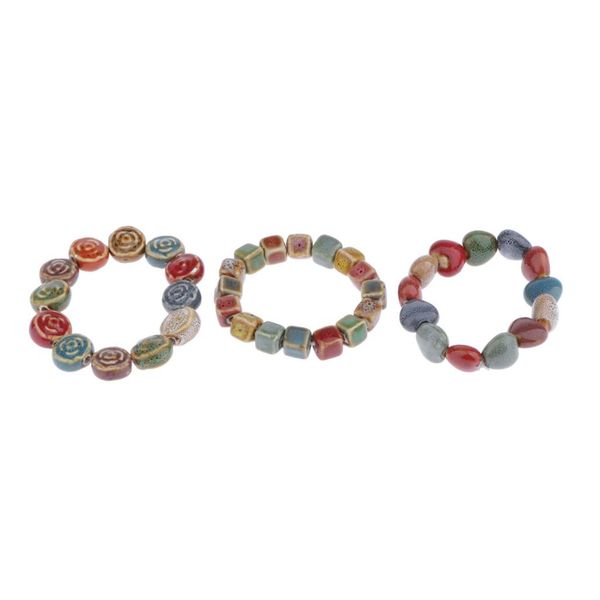 3 sets fashion women boho ceramic porcelain charms beads bracelets jewelry, Golden;silver
3 sets fashion women boho ceramic porcelain charms beads bracelets jewelry, Golden;silver
