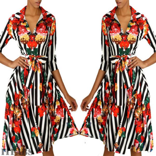 new floral stripe dress women half-sleeve colorful a line dress office striped party lady fashion boho casual, Black;gray
new floral stripe dress women half-sleeve colorful a line dress office striped party lady fashion boho casual, Black;gray