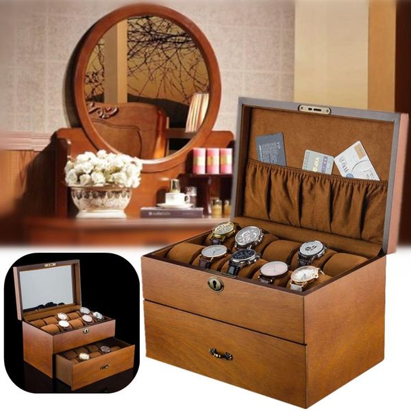 luxury double layers wooden watch box 20 grids watch holder box for watches men jewelry organizer organizer new, Black;blue
luxury double layers wooden watch box 20 grids watch holder box for watches men jewelry organizer organizer new, Black;blue