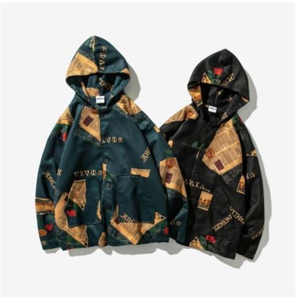retro jackets long sleeve hooded floral newspaper print fashion style homme clothing casual apparel mens new desinger, Black;brown
retro jackets long sleeve hooded floral newspaper print fashion style homme clothing casual apparel mens new desinger, Black;brown