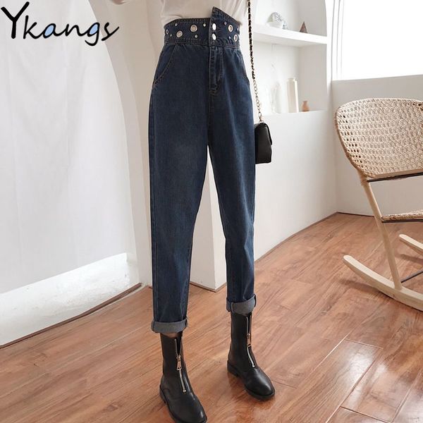 women's jeans black high waist plus size loose straight trendy casual mom harem banana denim pants female clothes, Blue
women's jeans black high waist plus size loose straight trendy casual mom harem banana denim pants female clothes, Blue