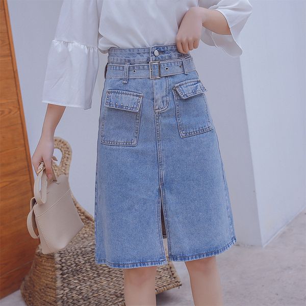 2019 summer spring new arrival plus size casual denim skirt women vintage denim skirt office style a line, Black
2019 summer spring new arrival plus size casual denim skirt women vintage denim skirt office style a line, Black