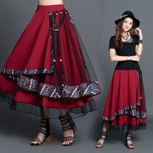 spring summer female skirts folk-custom elastic waist gauze chiffon a-line skirt elegant print skirts loose and comfortable, Black
spring summer female skirts folk-custom elastic waist gauze chiffon a-line skirt elegant print skirts loose and comfortable, Black