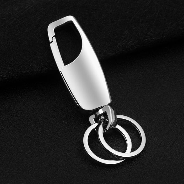 

men's classic metal car keychain creative personality waist buckle custom advertising logo promotional gifts, Silver