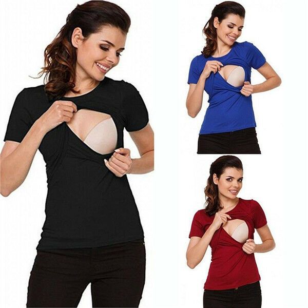 fashion summer women shirt casual maternity clothes breastfeeding nursing shirt for pregnant women solid color blouse, White
fashion summer women shirt casual maternity clothes breastfeeding nursing shirt for pregnant women solid color blouse, White