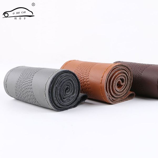 universal car genuine leather steering wheel cover snake skin pattern new cowhide steering-wheel braid with needle and thread
universal car genuine leather steering wheel cover snake skin pattern new cowhide steering-wheel braid with needle and thread