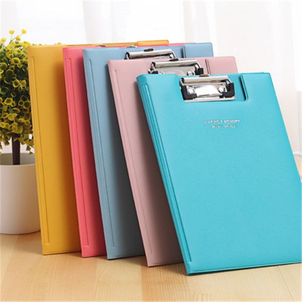 0172 Wholesale Stationery Cute A5 Flip Folder Board Fashion Solid Color Practical File Splint Pad