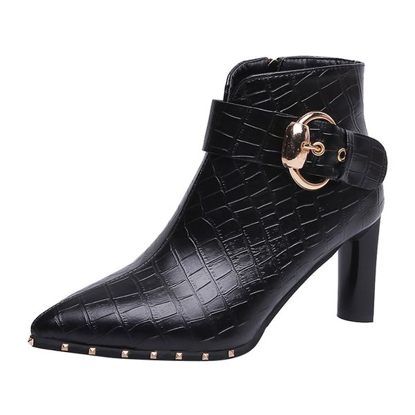 sagace fashion boots women high heels boots women pure color pointed toe zipper square heels vintage shoes rivet new, Black
sagace fashion boots women high heels boots women pure color pointed toe zipper square heels vintage shoes rivet new, Black
